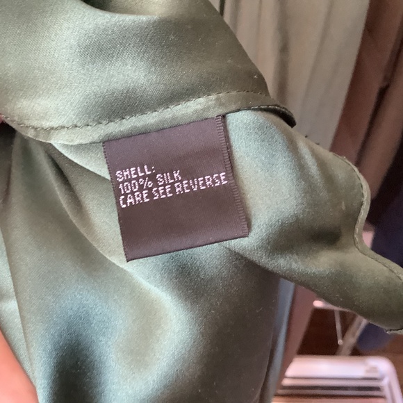 Carmen Marc Valvo 100% Silk Shimmering Green Long Evening Dress Y2K Size 4 - Picture 11 of 15